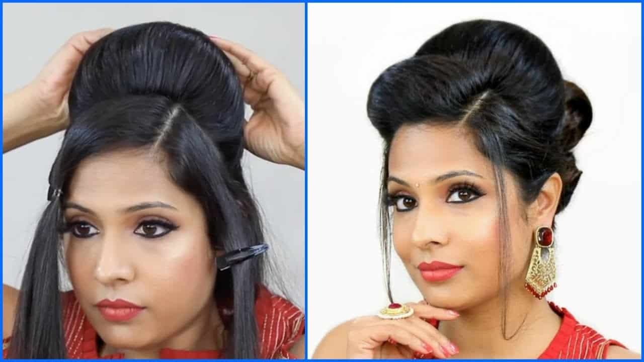 Perfect High Puff Hairstyle | Indian Wedding/party/Function | Shruti ...